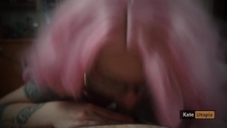 Horny Teen Suck While Watching Hentai Porn on Pornhub (sloppy cum)