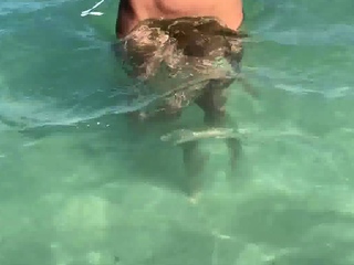 Solo Ashley Graham masturbates outdoors