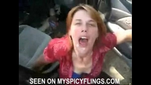 milf getting a facial cum in public