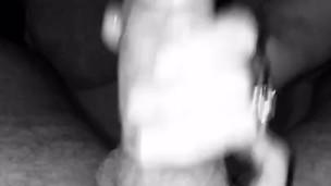 POV (Vintage B&W) Religious Girl briefly sucks my uncut cock while wearing a Cross Pendant Necklace