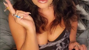 Amateur Mature mommy strokes her big white dick while smoking and ignoring you