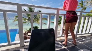 I control her pussy in public with a lovense lush – she moans and is embarassed