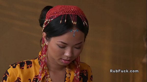 Thai masseuse gives footjob