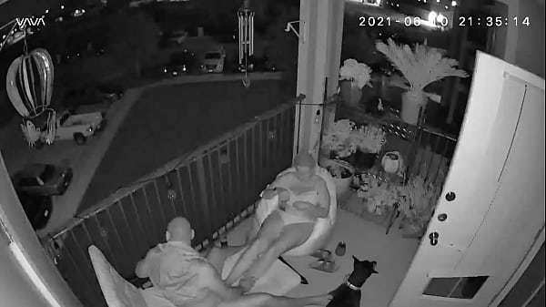 Wife gives me a foot job on the balcony!