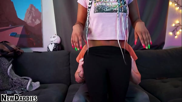 Young Black Teen bimbo gets white cock for first time on camera