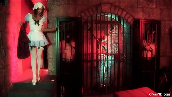 Bondage BDSM Dungeon Slave Girl Face & Pussy Fucked Hard by two Slaves with huge dicks | Natalie Di Angelo | Full HD 1080p MP4